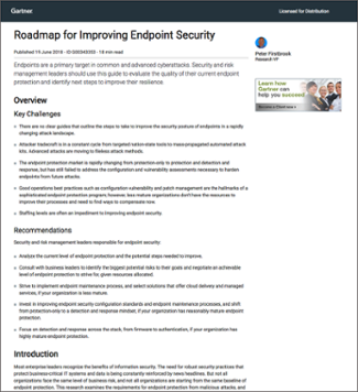 GARTNER ROADMAP FOR IMPROVING ENDPOINT SECURITY - Cyfyx